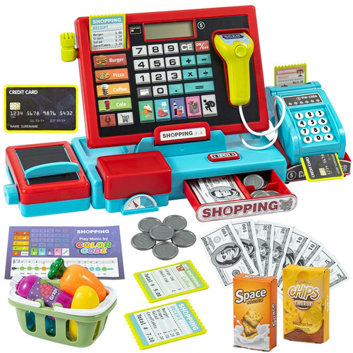Kids cash register toy pretend - cash,