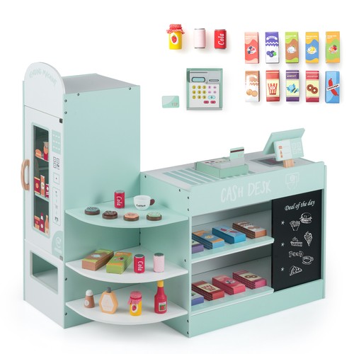 Kids pretend play - kids, supermarket